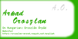 arpad oroszlan business card